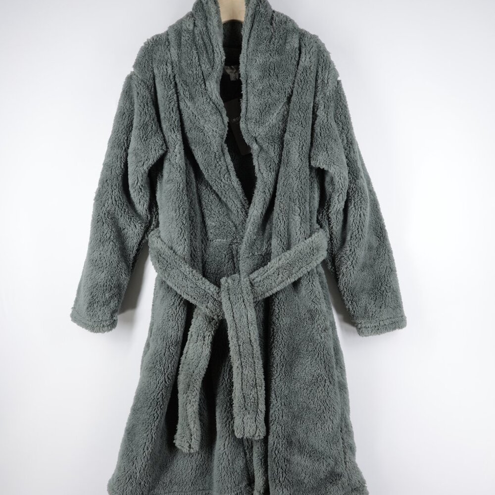 Modernist X Gravity Women's Heavyweight Faux Fur Kimono‎ Robe Gray Size S